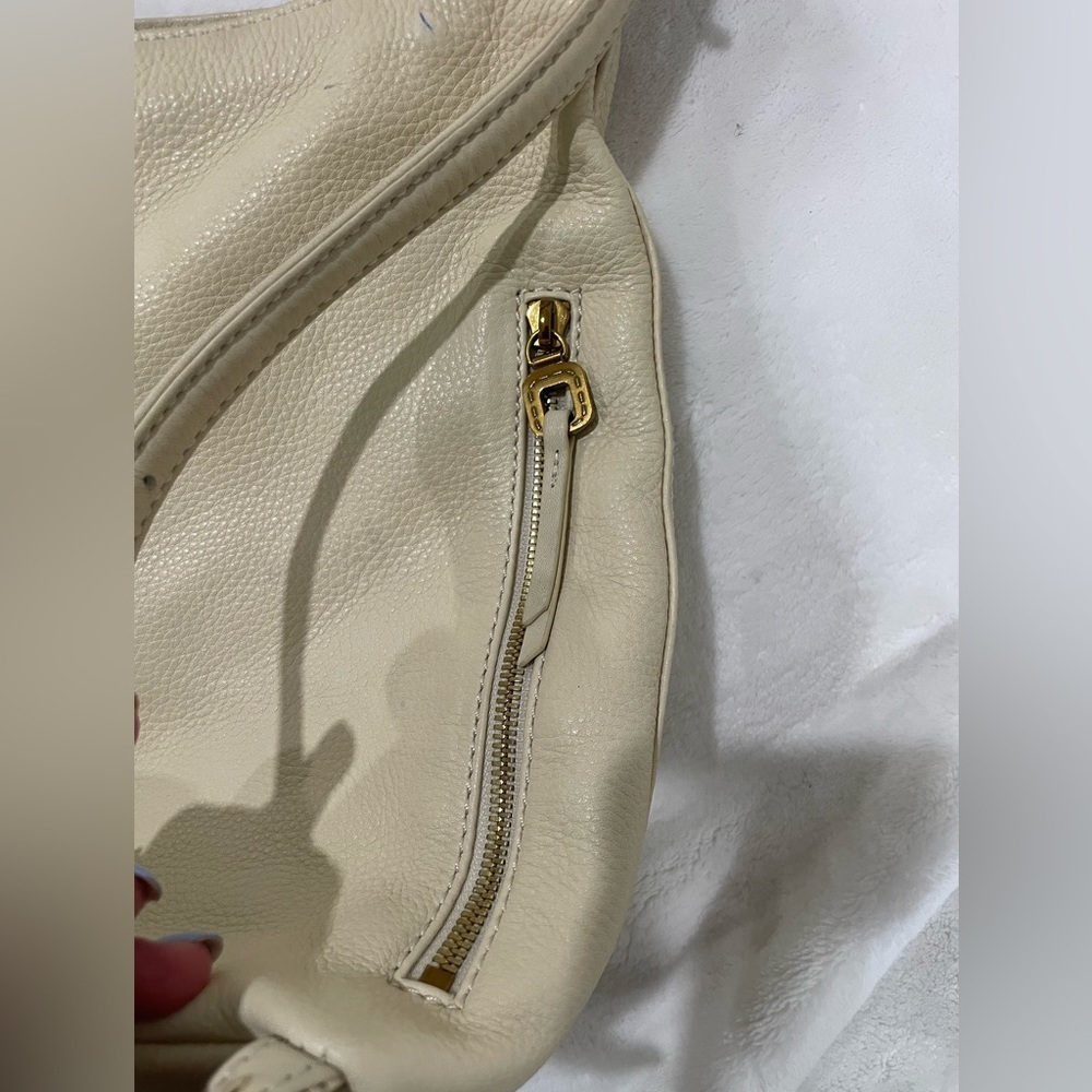 HOBO Cream Leather Hobo Backpack with Tassel - Picture 4 of 12